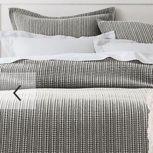 Pottery Barn Honeycomb Cotton Grey KING Duvet Cover.